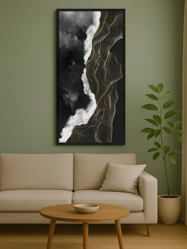 Modern_Abstract_Wall_Art,_Black_and_Gold_Wave_Pattern_Canvas_Print_with_Frame,_Contemporary_Home_Decor