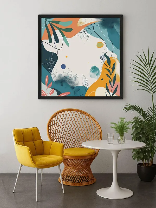 Box_Fiber_Frame_Vibrant_Abstract_Botanical_Art_Print_-_Teal,_Orange,_and_Yellow_Geometric_Painting_for_Modern_Home_D�cor_(BLF24X240133)