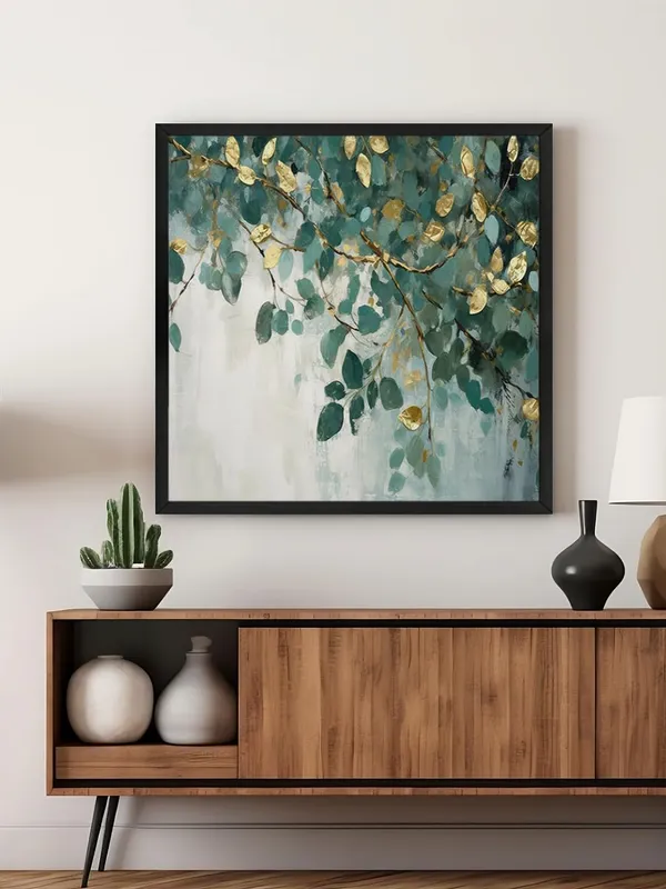 Box_Fiber_Frame_Elegant_Leaf_Art_Print_-_Serene_Green_and_Gold_Branches_with_Soft_Gradient_Background_for_Calming_Home_D�cor_(BLF24X240150)
