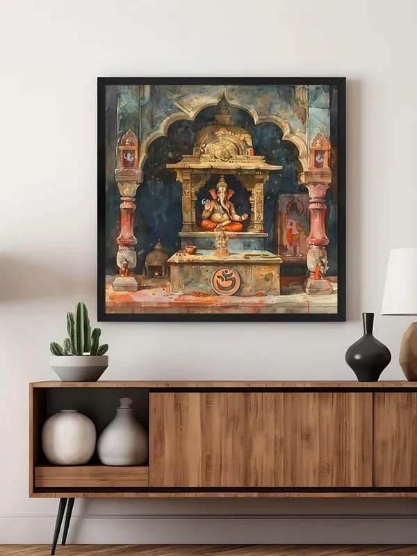 Box_Fiber_Frame_Ganesh_Temple_is_a_Watercolor_painting_of_a_traditional_temple_dedicated_to_the_Hindu_deity_Ganesh_wall_painting_ganesha_for_living_room_(BLF24X240203)