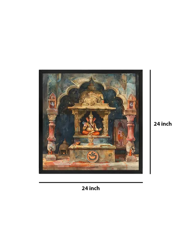 Box_Fiber_Frame_Ganesh_Temple_is_a_Watercolor_painting_of_a_traditional_temple_dedicated_to_the_Hindu_deity_Ganesh_wall_painting_ganesha_for_living_room_(BLF24X240203)
