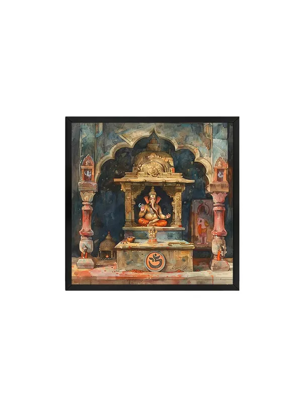 Box_Fiber_Frame_Ganesh_Temple_is_a_Watercolor_painting_of_a_traditional_temple_dedicated_to_the_Hindu_deity_Ganesh_wall_painting_ganesha_for_living_room_(BLF24X240203)