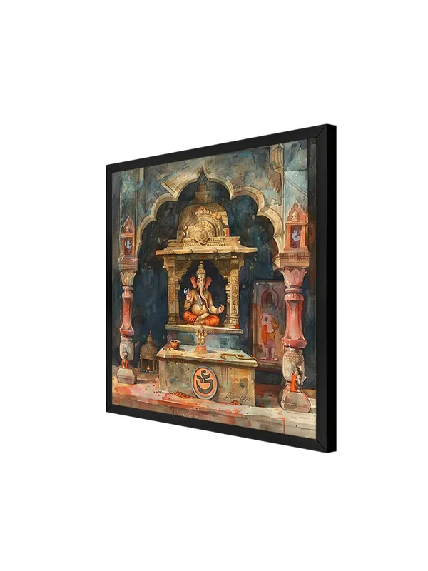 Box_Fiber_Frame_Ganesh_Temple_is_a_Watercolor_painting_of_a_traditional_temple_dedicated_to_the_Hindu_deity_Ganesh_wall_painting_ganesha_for_living_room_(BLF24X240203)