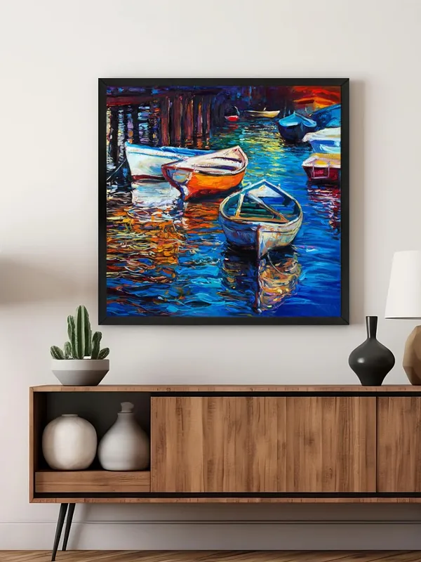 Box_Fiber_Frame_Serene_Boats_at_Dock_Canvas-Wrapped_Painting,_Perfect_for_Coastal_Homes_(BLF36X360312)