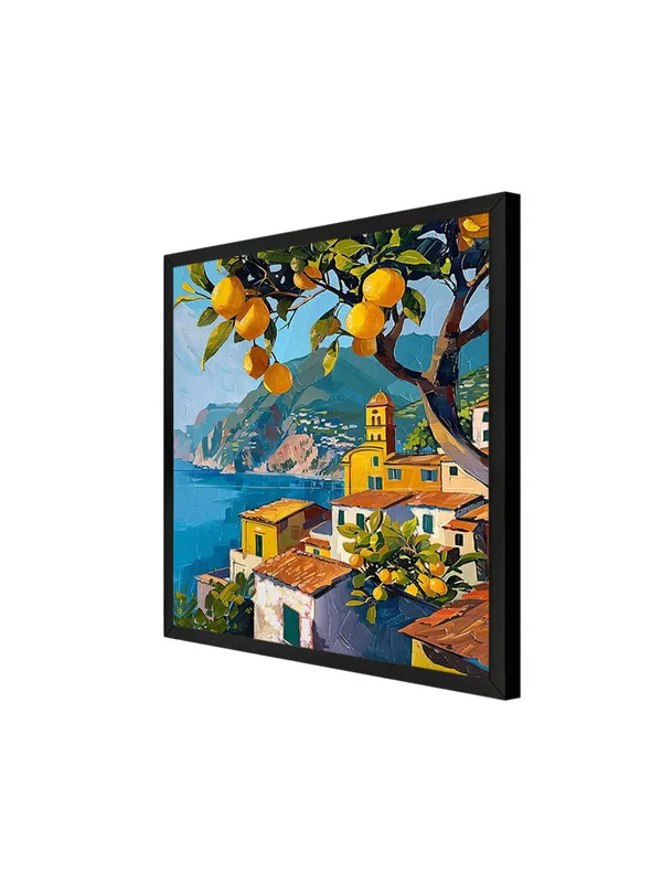 Box_Fiber_Frame_Lemon_Orchard_Canvas-Wrapped_Painting_-_36X36_Inch_-_Vibrant_Village_Scene_Art_for_Kitchen_or_Dining_Area_(BLF36X360421)