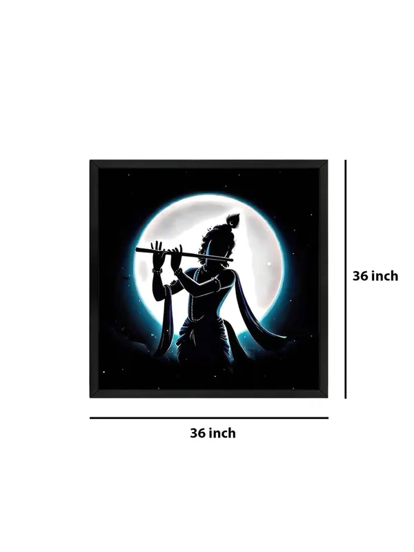 Box_Fiber_Frame_Canvas_Wrapped_Painting_of_Krishna_in_Silhouette_-_Mystical_Wall_Art_for_Meditation_Room_-_36X36_Inches_(BLF36X360543)