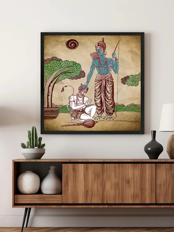 Box_Fiber_Frame_Powerful_Hanuman_Warrior_Canvas_painting:_Bold_Spiritual_Art_with_Ram_Mantras_for_Strength_and_Courage_in_Meditation_Rooms_and_Homes_(BLF24X240274)