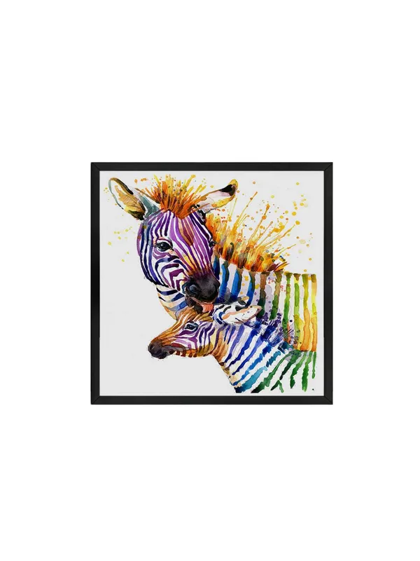 Box_Fiber_Frame_Colorful_Zebras_Canvas-Wrapped_Painting_24X24_-_Vibrant_Wildlife_Art_(BLF24X240348)