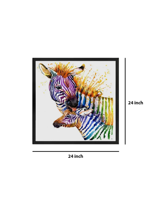 Box_Fiber_Frame_Colorful_Zebras_Canvas-Wrapped_Painting_24X24_-_Vibrant_Wildlife_Art_(BLF24X240348)