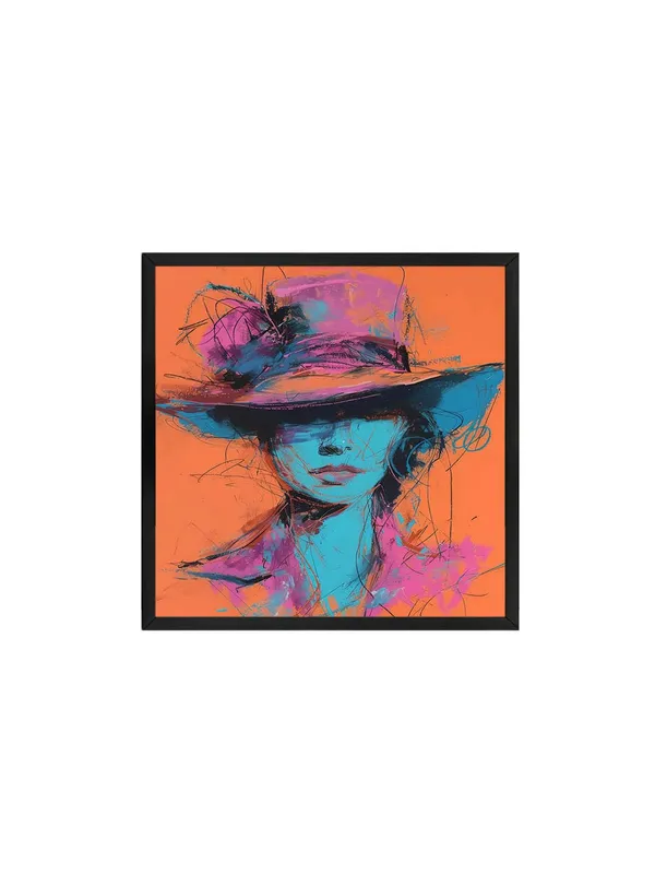 Box_Fiber_Frame_Hat_Silhouette_Canvas-Wrapped_Painting,_24X24_-_Bold_and_Colorful_Abstract_Art_for_Modern_Interiors_(BLF24X240408)