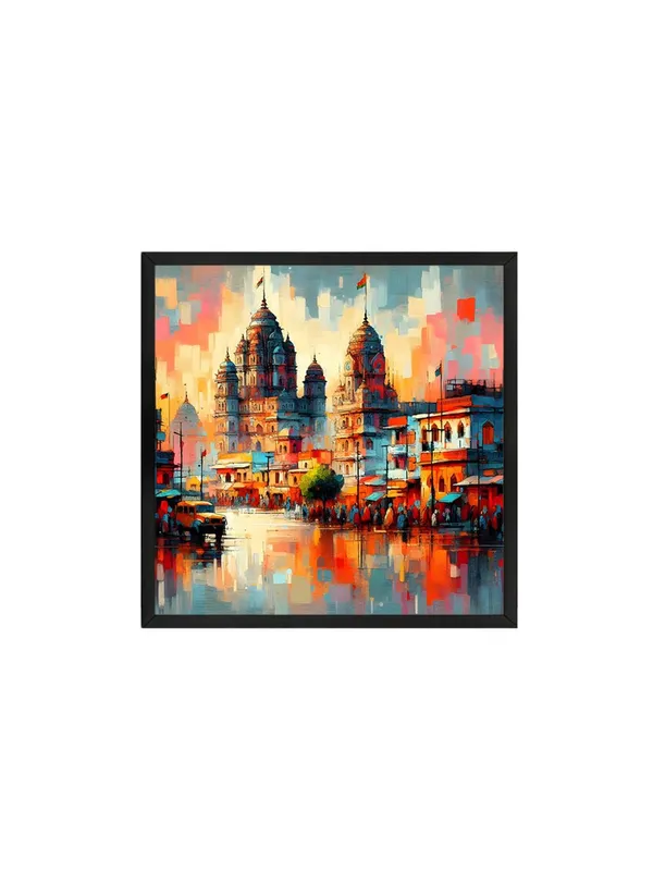 Box_Fiber_Frame_Reflections_of_the_Divine_a_majestic_temple_reflected_in_water_with_vibrant_colors_golden_temple_wall_painting_(BLF36X360187)
