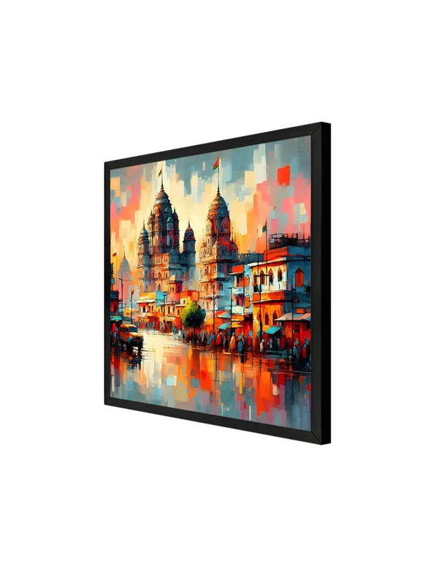 Box_Fiber_Frame_Reflections_of_the_Divine_a_majestic_temple_reflected_in_water_with_vibrant_colors_golden_temple_wall_painting_(BLF36X360187)