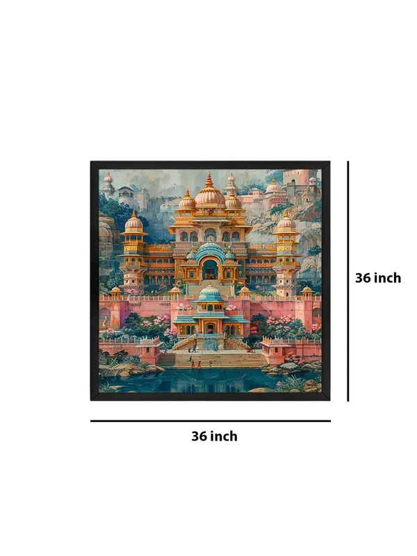 Box_Fiber_Frame_A_richly_detailed_illustration_of_a_grand_Indian_palace_nestled_among_lush_hills_indian_paintings_for_living_room_(BLF36X360205)