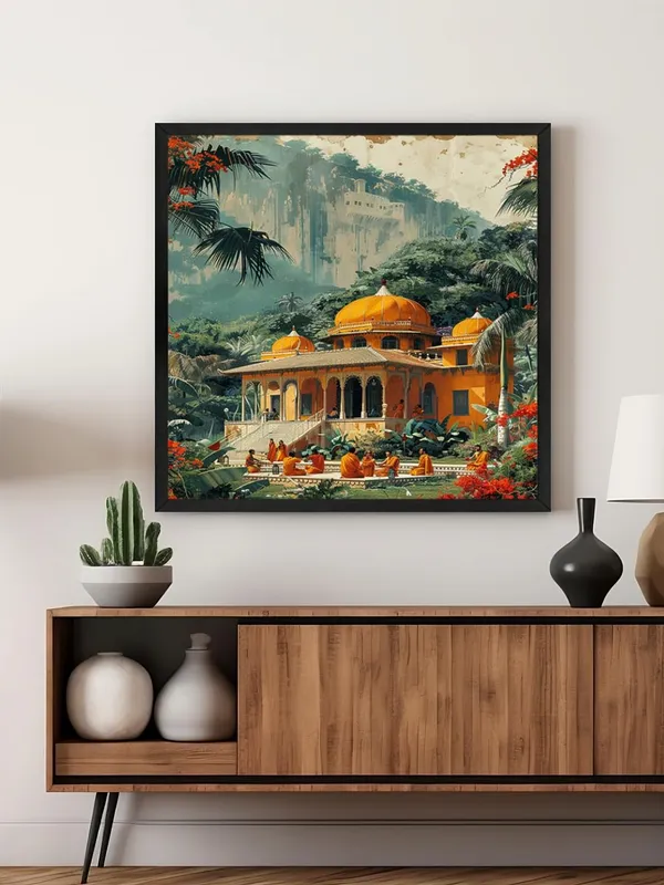 Box_Fiber_Frame_The_Golden_Temple_Amidst_Nature_a_beautiful_temple_with_golden_domes_golden_temple_painting_for_wall_decoration_(BLF24X240178)
