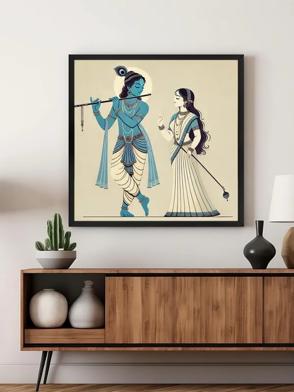 Box_Fiber_Frame_Canvas_Wrapped_Minimalist_Painting_of_Krishna_and_Radha_-_Elegant_Art_for_Modern_Homes_-_24X24_Inches_(BLF24X240562)