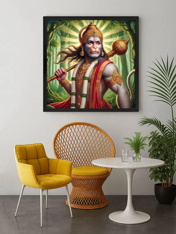 Box_Fiber_Frame_Canvas_Wrapped_Painting_of_Hanuman_in_Forest_-_Divine_Art_for_Yoga_Studios_and_Spiritual_Spaces_-36X36_Inches_(BLF36X360515)