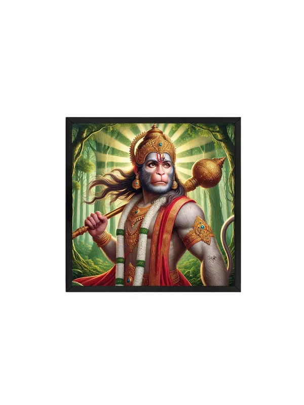 Box_Fiber_Frame_Canvas_Wrapped_Painting_of_Hanuman_in_Forest_-_Divine_Art_for_Yoga_Studios_and_Spiritual_Spaces_-36X36_Inches_(BLF36X360515)