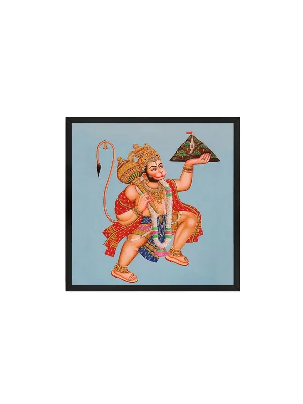 Box_Fiber_Frame_Hanuman_Carrying_the_Sanjeevani_Mountain_with_Devotion_-_Canvas_Painting_|_Ramayana_Art,_Hindu_Mythology_Decor,_Hanuman_Wall_Art_(BLF24X240256)