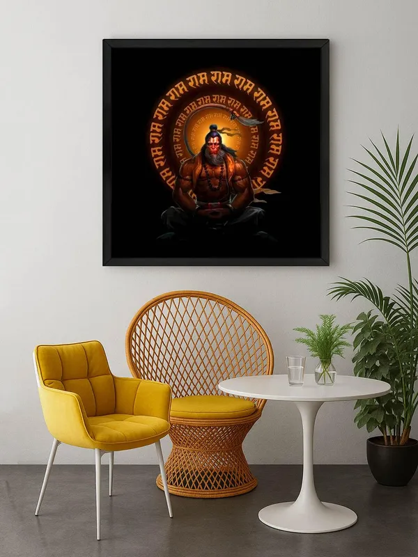 Box_Fiber_Frame_Meditating_Hanuman_with_the_Chant_of_'Jai_Shri_Ram'_in_a_Glowing_Aura_-_Canvas_Painting_|_Hindu_Deity_Art,_Spiritual_Wall_Decor,_Hanuman_Devotion_Painting_(BLF36X360257)