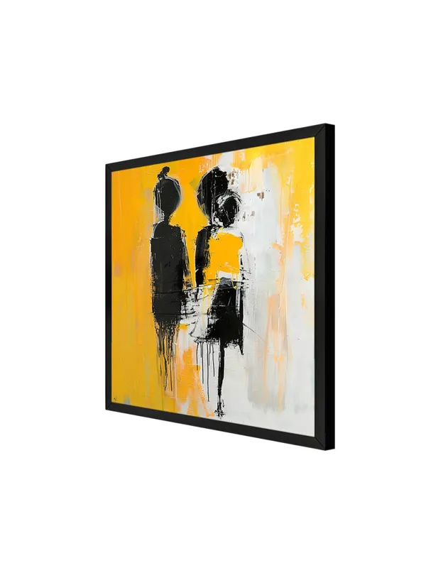 Box_Fiber_Frame_Silhouettes_in_Yellow_Canvas-Wrapped_Painting_36X36_-_Contemporary_Art_with_Contrasting_Figures_(BLF36X360381)