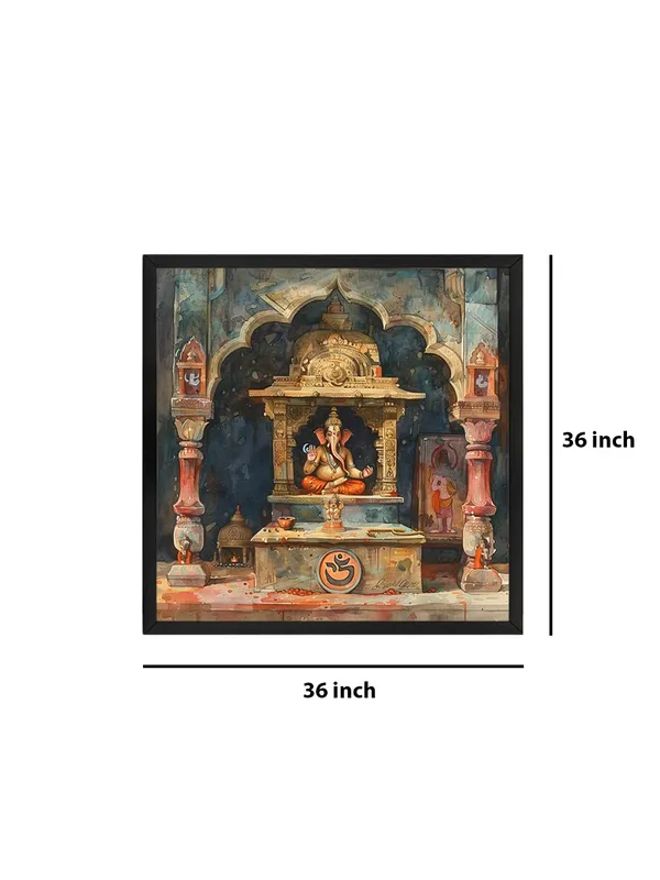 Box_Fiber_Frame_Ganesh_Temple_is_a_Watercolor_painting_of_a_traditional_temple_dedicated_to_the_Hindu_deity_Ganesh_wall_painting_ganesha_for_living_room_(BLF36X360203)