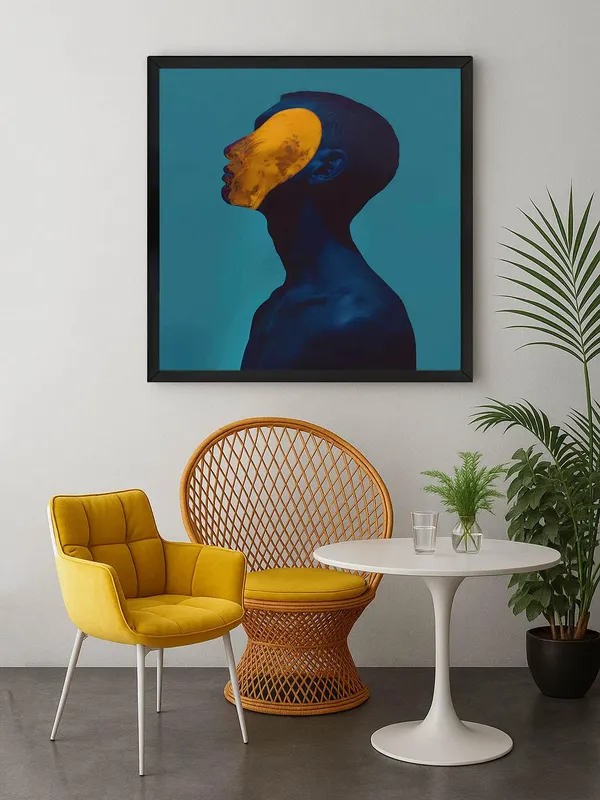 Box_Fiber_Frame_Minimalist_Yellow_Mask_Portrait_Canvas-Wrapped_Painting_-_Size_24X24_-_Modern_Expression_(BLF24X240363)