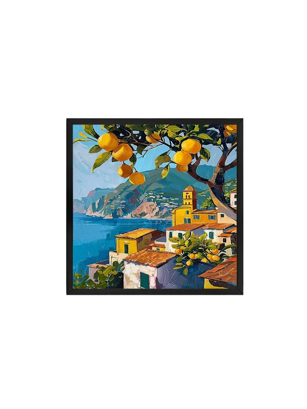 Box_Fiber_Frame_Lemon_Orchard_Canvas-Wrapped_Painting_-_24X24_Inch_-_Vibrant_Village_Scene_Art_for_Kitchen_or_Dining_Area_(BLF24X240421)