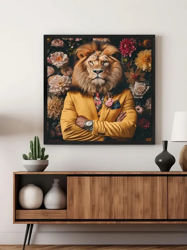 Box_Fiber_Frame_Majestic_Lion_in_Floral_Suit_Canvas-Wrapped_Painting_24X24_-_Vibrant_Art_for_Home_Decor_(BLF24X240328)