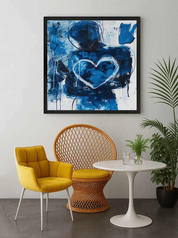 Box_Fiber_Frame_Abstract_Blue_Heart_Canvas-Wrapped_Painting_24X24_-_Modern_Art_with_Emotional_Expression_(BLF24X240368)