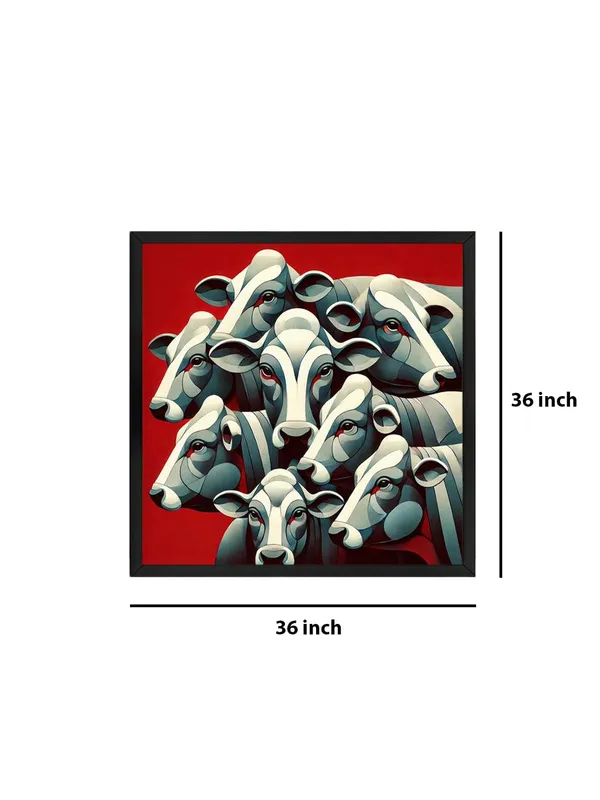 Box_Fiber_Frame_Abstract_Representation_of_Cows_in_a_Herd_-_Canvas_Painting_|_Modern_Indian_Art,_Animal_Wall_Decor,_Cow_Painting_(BLF36X360239)
