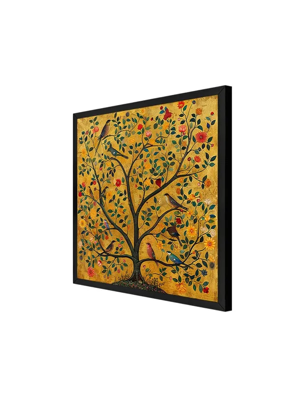 Box_Fiber_Frame_An_artistic_representation_of_a_tree_adorned_with_various_birds,_symbolizing_life_and_diversity_tree_of_life_painting_(BLF36X360200)