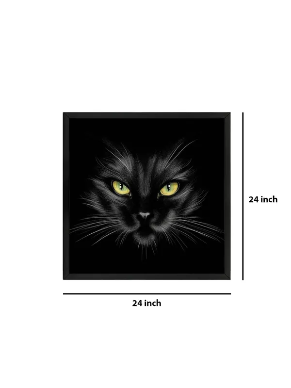 Box_Fiber_Frame_Mysterious_Black_Cat_Canvas-Wrapped_Painting_24X24_-_Enigmatic_Feline_Eyes_(BLF24X240349)