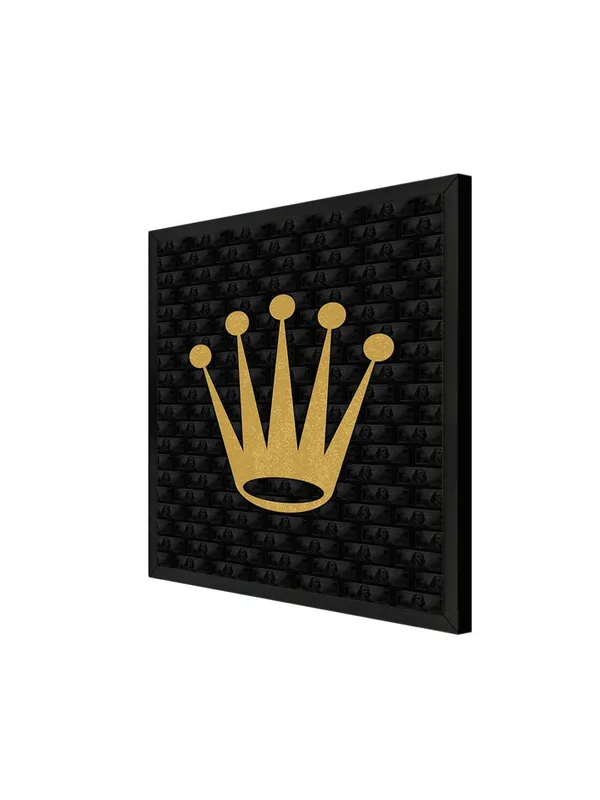Box_Fiber_Frame_Golden_Crown_Canvas-Wrapped_Painting,_36X36_-_Elegant_Monochrome_Art_for_Sophisticated_Decor_(BLF36X360402)