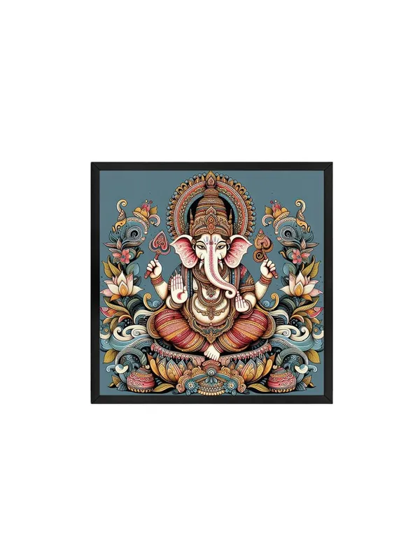 Box_Fiber_Frame_Celestial_Majesty:_The_Sacred_Manifestation_of_Lord_Ganesha,_Bearer_of_Knowledge_and_Remover_of_Obstacles_-_Canvas_Painting_(BLF36X360227)