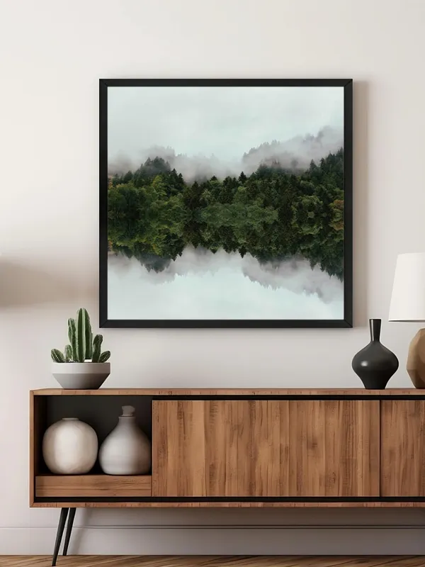 Box_Fiber_Frame_Misty_Forest_Reflection_Canvas-Wrapped_Painting,_24X24_A_Tranquil_Escape_for_Any_Room_(BLF24X240321)