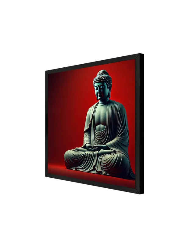 Box_Fiber_Frame_Canvas_Wrapped_Painting_of_Buddha_in_Red_Aura_-_Spiritual_Art_for_Modern_D�cor_-_36X36_Inches_(BLF36X360558)