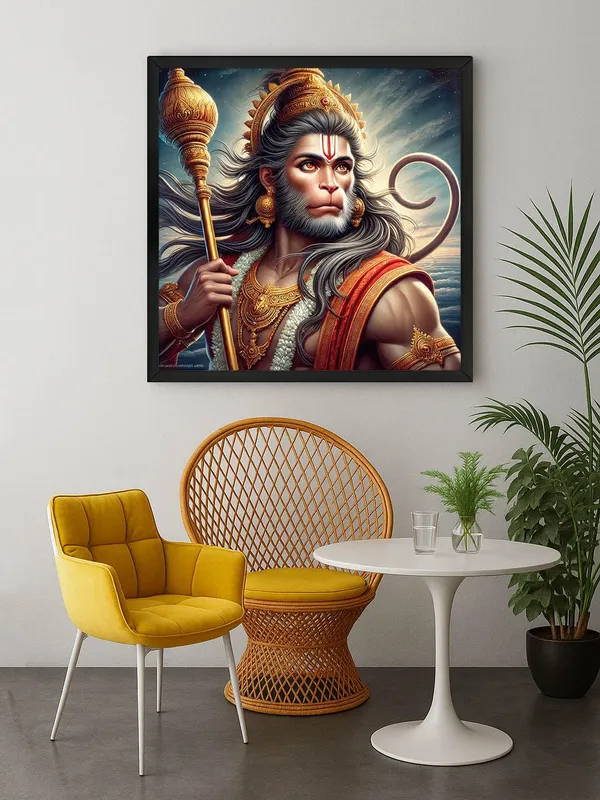 Box_Fiber_Frame_Canvas_Wrapped_Painting_of_Hanuman_in_Battlefield_-_Courageous_Art_for_Warrior_Spirit_Enthusiasts_-36X36_Inches_(BLF36X360517)