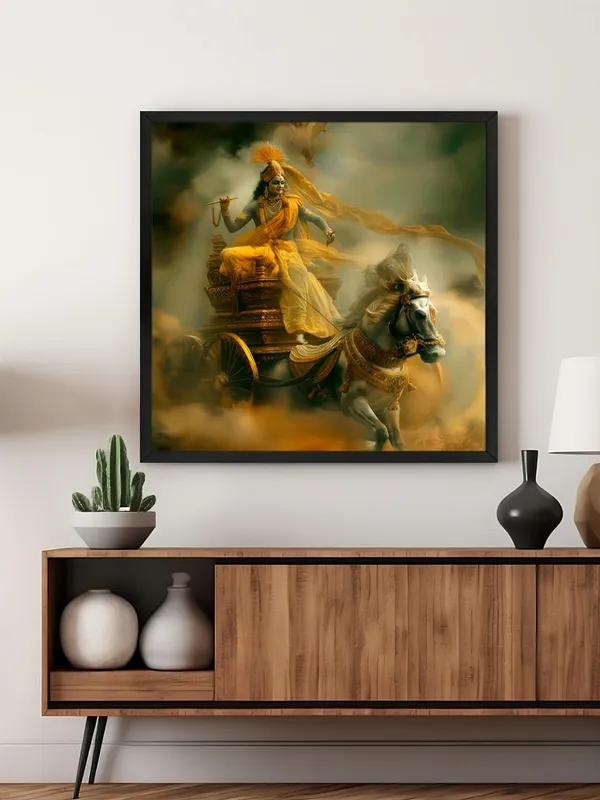 Box_Fiber_Frame_Canvas_Wrapped_Painting_of_Krishna_Riding_Chariot_-_Divine_Art_for_Spiritual_Spaces_-_36X36_Inches_(BLF36X360542)