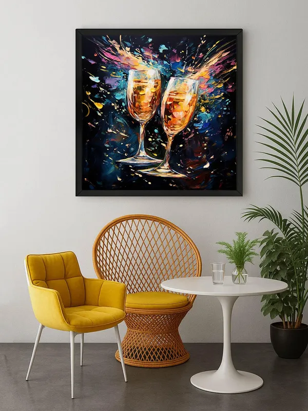Box_Fiber_Frame_Canvas-Wrapped_Celebration_Toast_Painting,_36X36_�_Lively_Colors,_Festive_Art,_Perfect_for_Dining_Room_or_Lounge_(BLF36X360446)