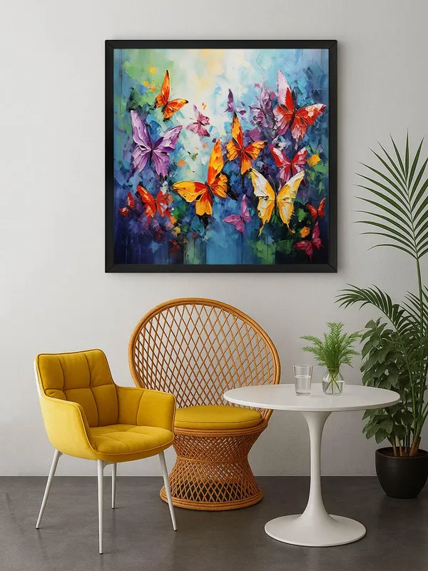 Box_Fiber_Frame_Butterfly_Garden_Canvas-Wrapped_Painting_24X24_-_Vibrant_Nature_Art_(BLF24X240461)