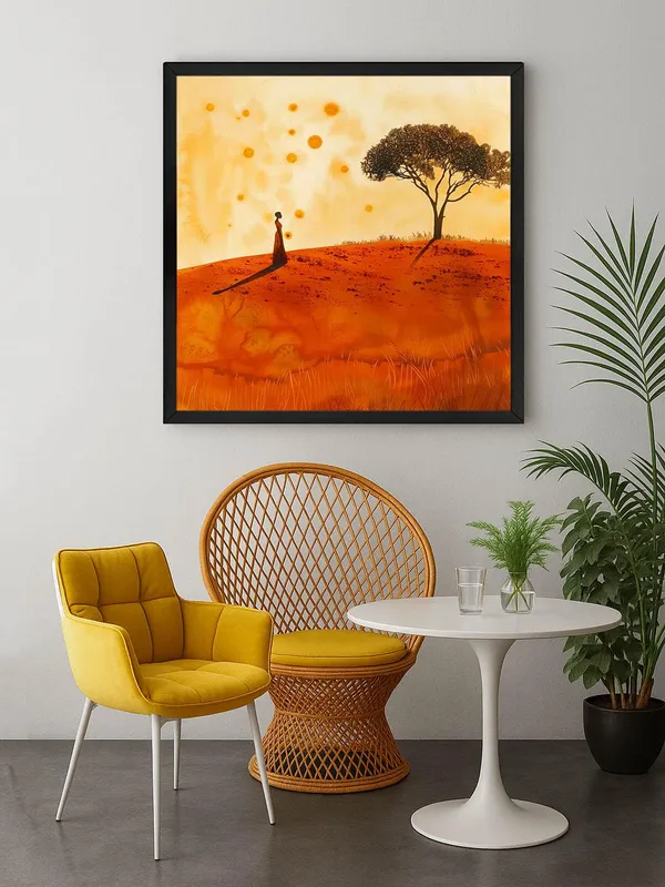 Box_Fiber_Frame_Canvas-Wrapped_Woman_Under_Tree_in_Sunlight_Painting_36X36_-_Elegant_Wall_Art_(BLF36X360495)