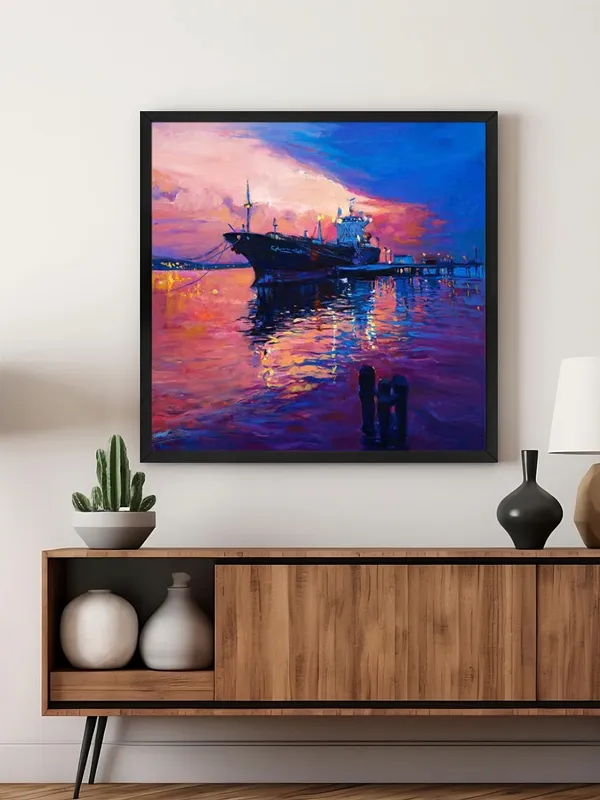 Box_Fiber_Frame_Majestic_Ship_at_Sunset_Canvas-Wrapped_Painting,_A_Nautical_Masterpiece_(BLF36X360313)