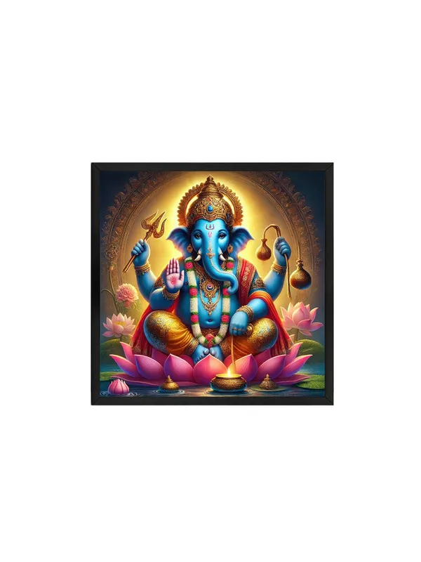 Box_Fiber_Frame_Celestial_Radiance_of_Blue_Ganesha_Holding_Sacred_Symbols_-_Canvas_Painting_|_Ganesh_Art,_Hindu_Wall_Decor,_Vastu_Painting_(BLF36X360237)