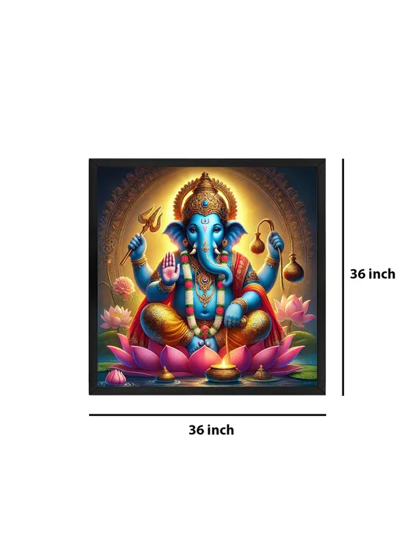 Box_Fiber_Frame_Celestial_Radiance_of_Blue_Ganesha_Holding_Sacred_Symbols_-_Canvas_Painting_|_Ganesh_Art,_Hindu_Wall_Decor,_Vastu_Painting_(BLF36X360237)
