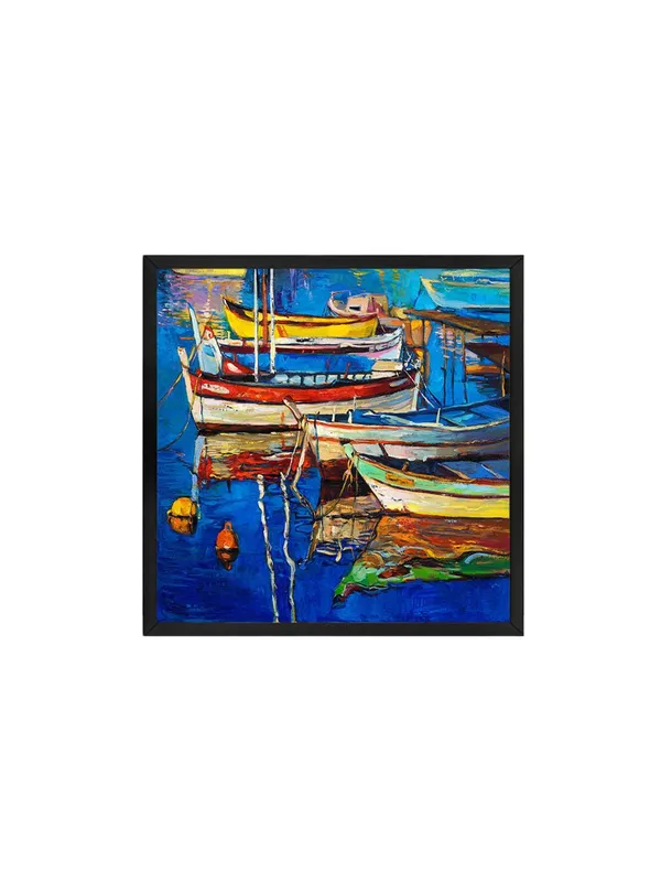 Box_Fiber_Frame_Vivid_Boats_in_Harbor_Canvas-Wrapped_Painting,_Colorful_Nautical_Decor_(BLF24X240310)