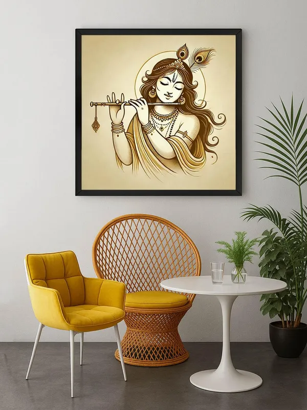 Box_Fiber_Frame_Canvas_Wrapped_Painting_of_Krishna_Playing_Flute_-_Elegant_Spiritual_Art_for_Any_Room_-_36X36_Inches_(BLF36X360550)