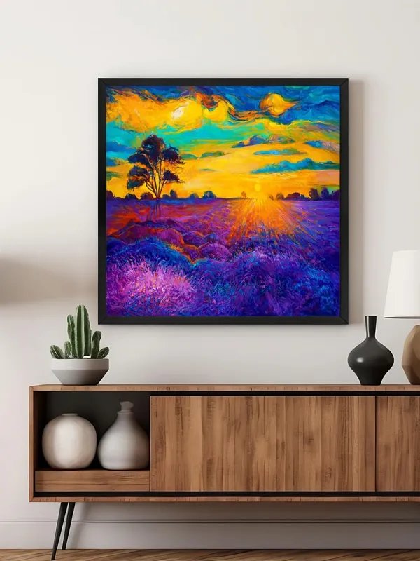 Box_Fiber_Frame_Lavender_Sunset_Canvas-Wrapped_Painting_24X24_-_Peaceful_Landscape_for_Home_Decor_(BLF24X240453)