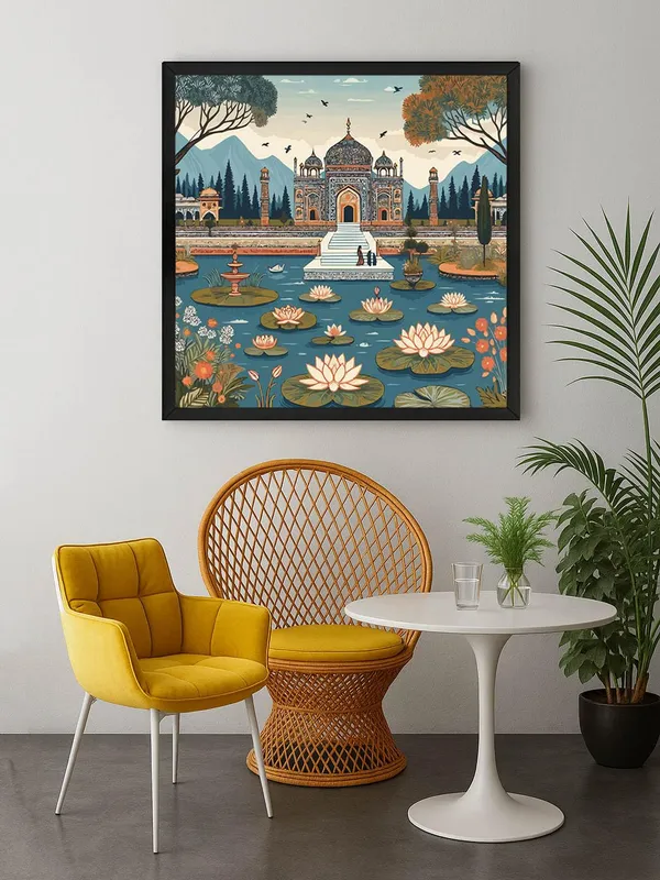 Box_Fiber_Frame_indian_art_mahal_with_women_and_flying_birds_modern_art_wall_painting_for_bedroom_indian_painting_for_wall_decoration_(BLF36X360219)