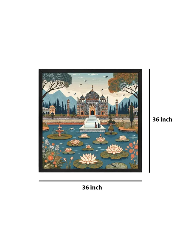 Box_Fiber_Frame_indian_art_mahal_with_women_and_flying_birds_modern_art_wall_painting_for_bedroom_indian_painting_for_wall_decoration_(BLF36X360219)