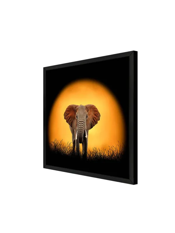 Box_Fiber_Frame_Sunset_Elephant_Canvas-Wrapped_Painting_24X24_-_Wildlife_Silhouette_at_Dusk_(BLF24X240351)